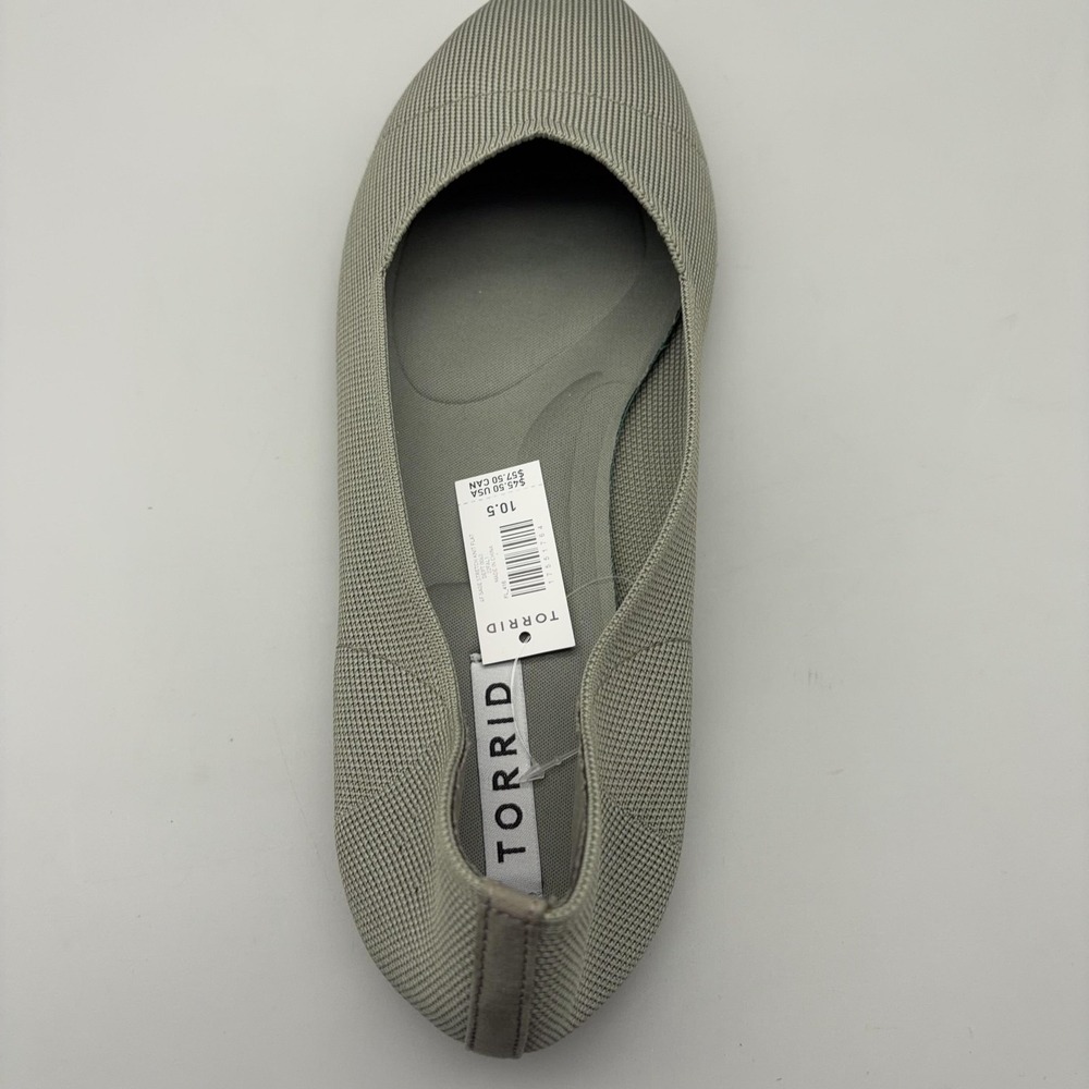 Torrid Shoes Womens Size 10.5 Green 4F Sage Stretch Knit Flats Slip On NWT - Picture 10 of 12